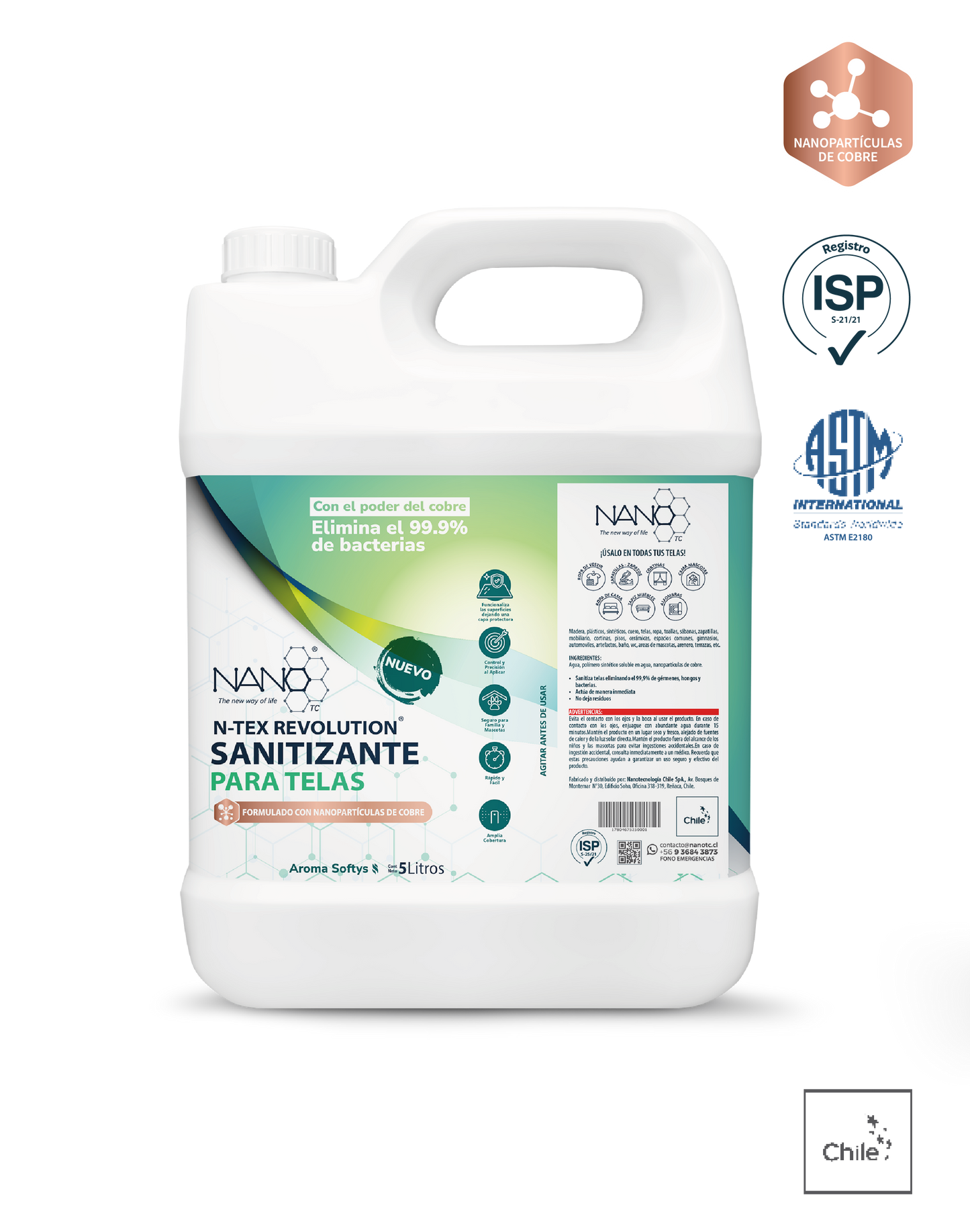 N Tex Revolution - Textile sanitizer with copper nanoparticles